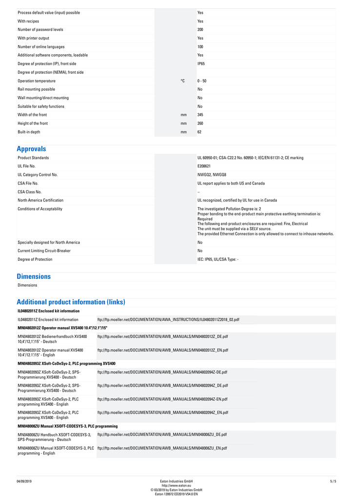 139972 Xvs 430 10mpi 10 Gb technical documentation page 5